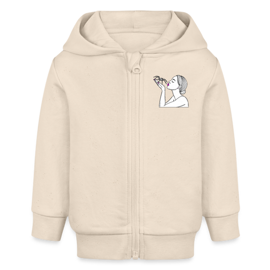 Baby Stanley & Stella Bio Zip Hoodie Spinnenliebe Skizze - Naturweiß
