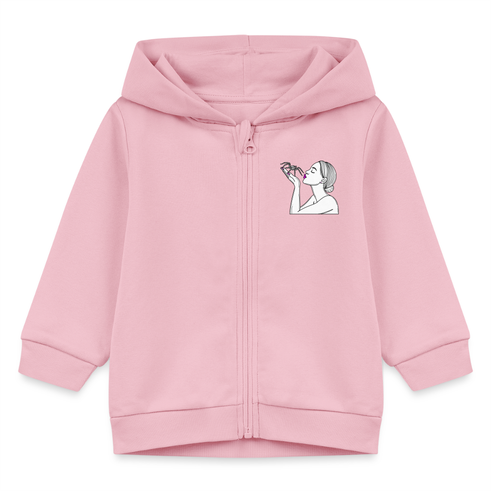 Baby Stanley & Stella Bio Zip Hoodie Spinnenliebe Skizze - Hellrosa