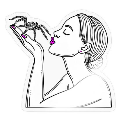 Sticker Spinnenliebe Skizze - Transparent glänzend