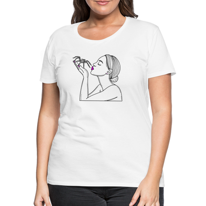 Frauen Basic T-Shirt Spinnenliebe Skizze - weiß