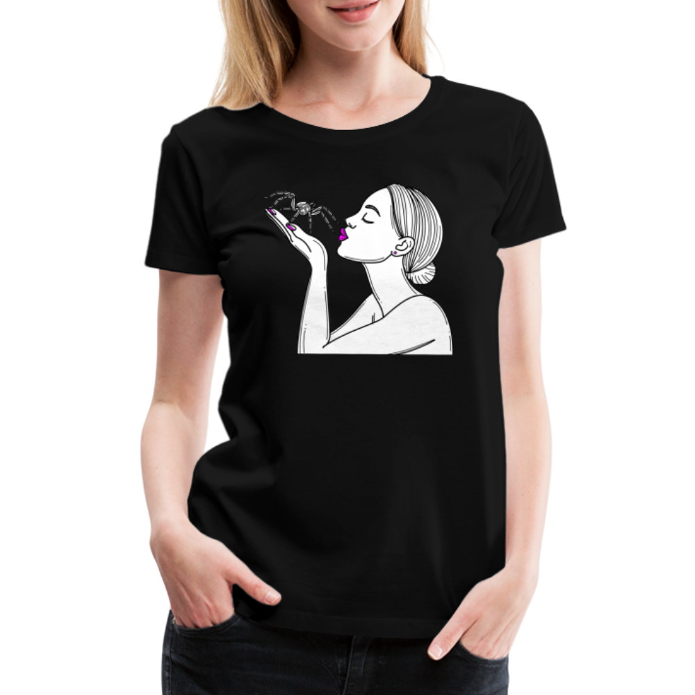 Frauen Basic T-Shirt Spinnenliebe Skizze - Schwarz