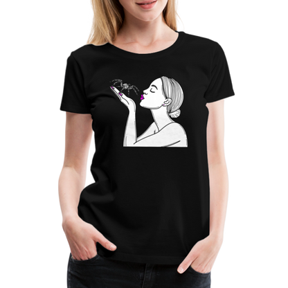 Frauen Basic T-Shirt Spinnenliebe Skizze - Schwarz