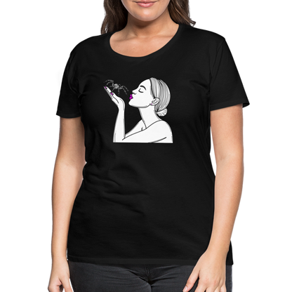 Frauen Basic T-Shirt Spinnenliebe Skizze - Schwarz