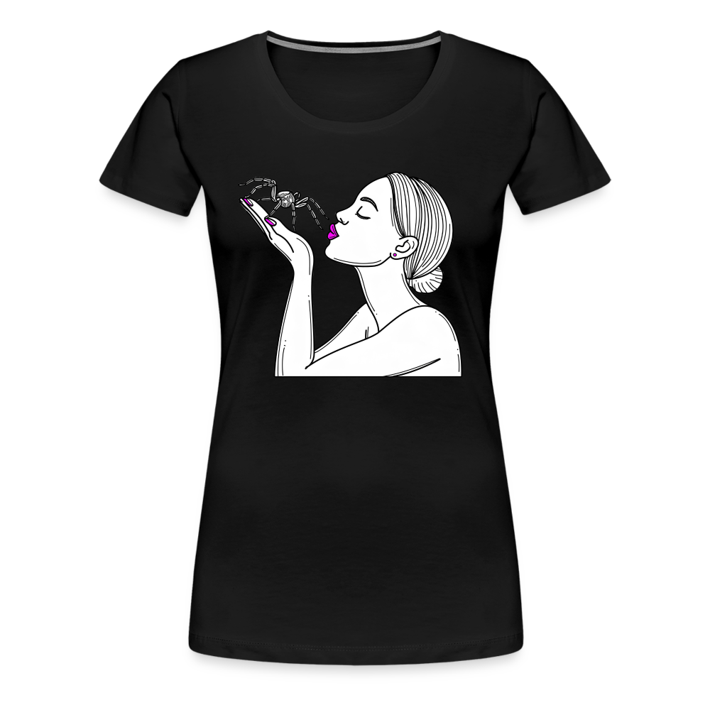 Frauen Basic T-Shirt Spinnenliebe Skizze - Schwarz