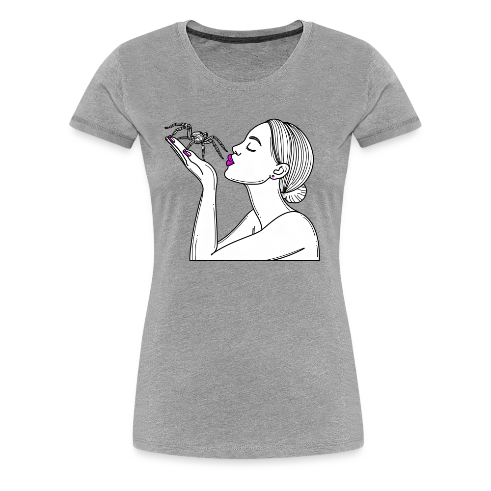 Frauen Basic T-Shirt Spinnenliebe Skizze - Grau meliert