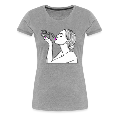 Frauen Basic T-Shirt Spinnenliebe Skizze - Grau meliert