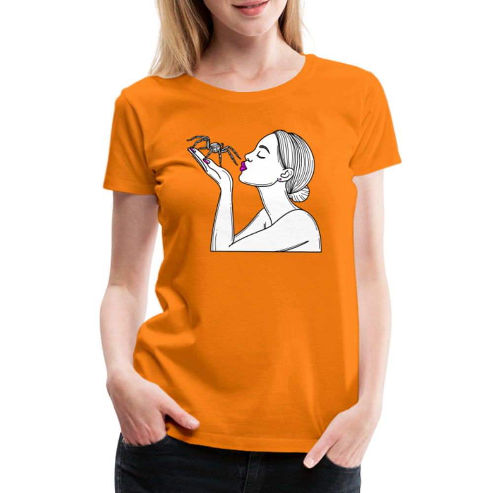 Frauen Basic T-Shirt Spinnenliebe Skizze - Orange