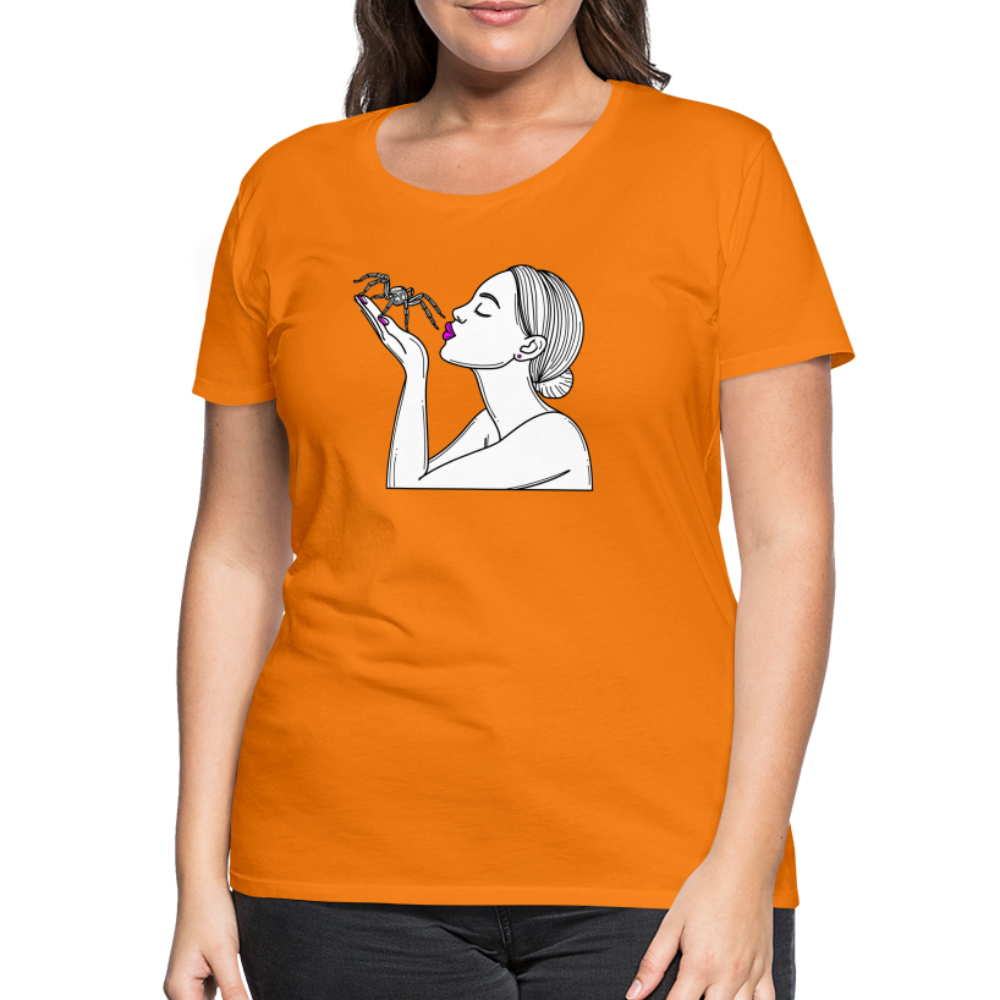 Frauen Basic T-Shirt Spinnenliebe Skizze - Orange