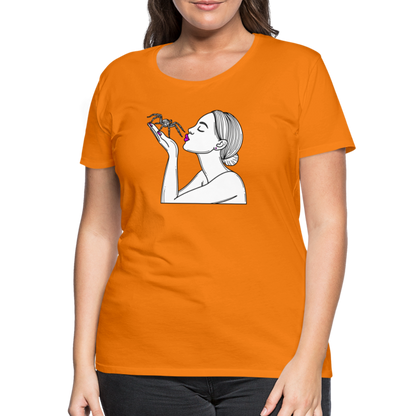 Frauen Basic T-Shirt Spinnenliebe Skizze - Orange