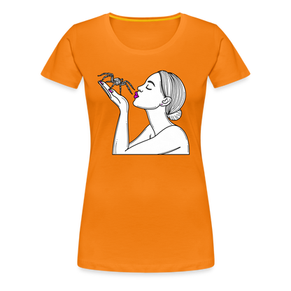 Frauen Basic T-Shirt Spinnenliebe Skizze - Orange