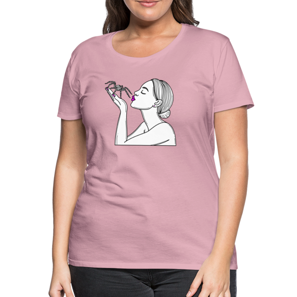 Frauen Basic T-Shirt Spinnenliebe Skizze - Hellrosa