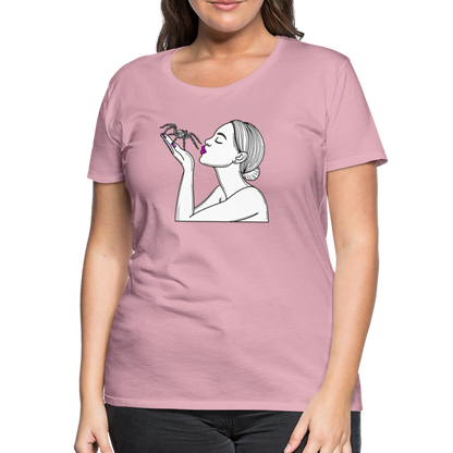Frauen Basic T-Shirt Spinnenliebe Skizze - Hellrosa
