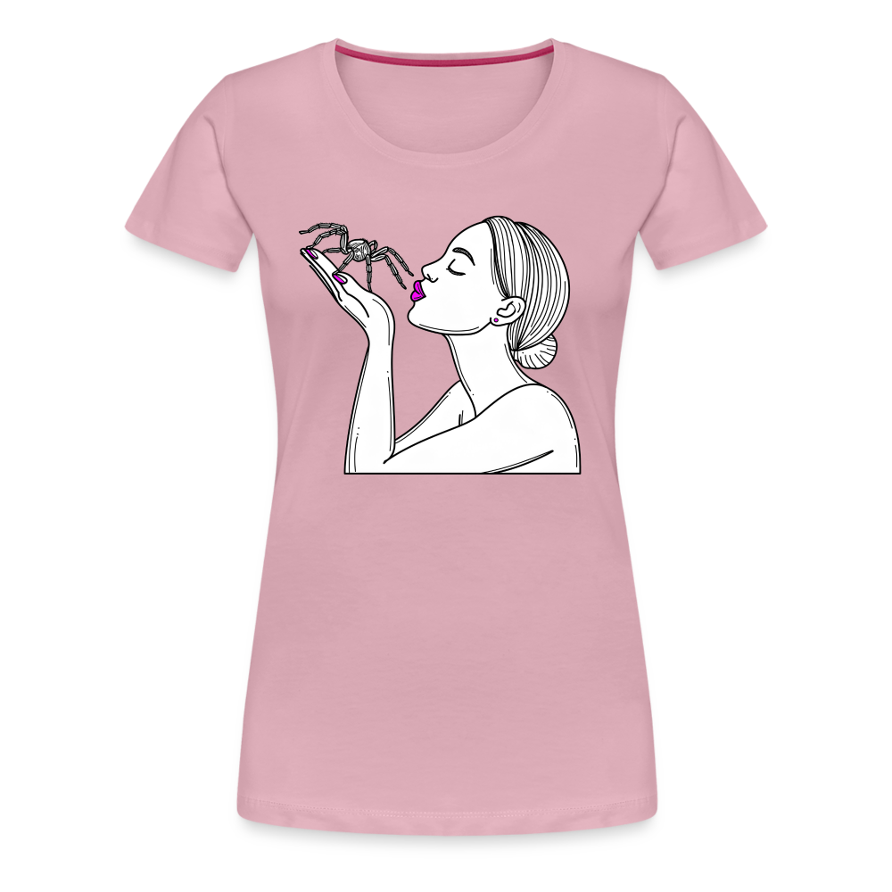 Frauen Basic T-Shirt Spinnenliebe Skizze - Hellrosa