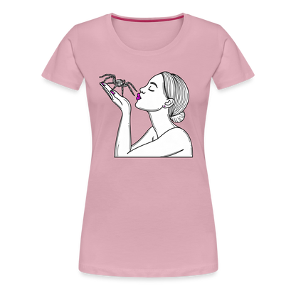 Frauen Basic T-Shirt Spinnenliebe Skizze - Hellrosa