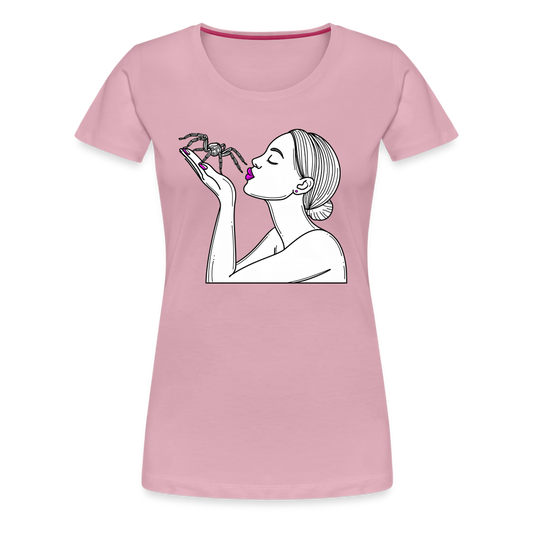Frauen Basic T-Shirt Spinnenliebe Skizze - Hellrosa