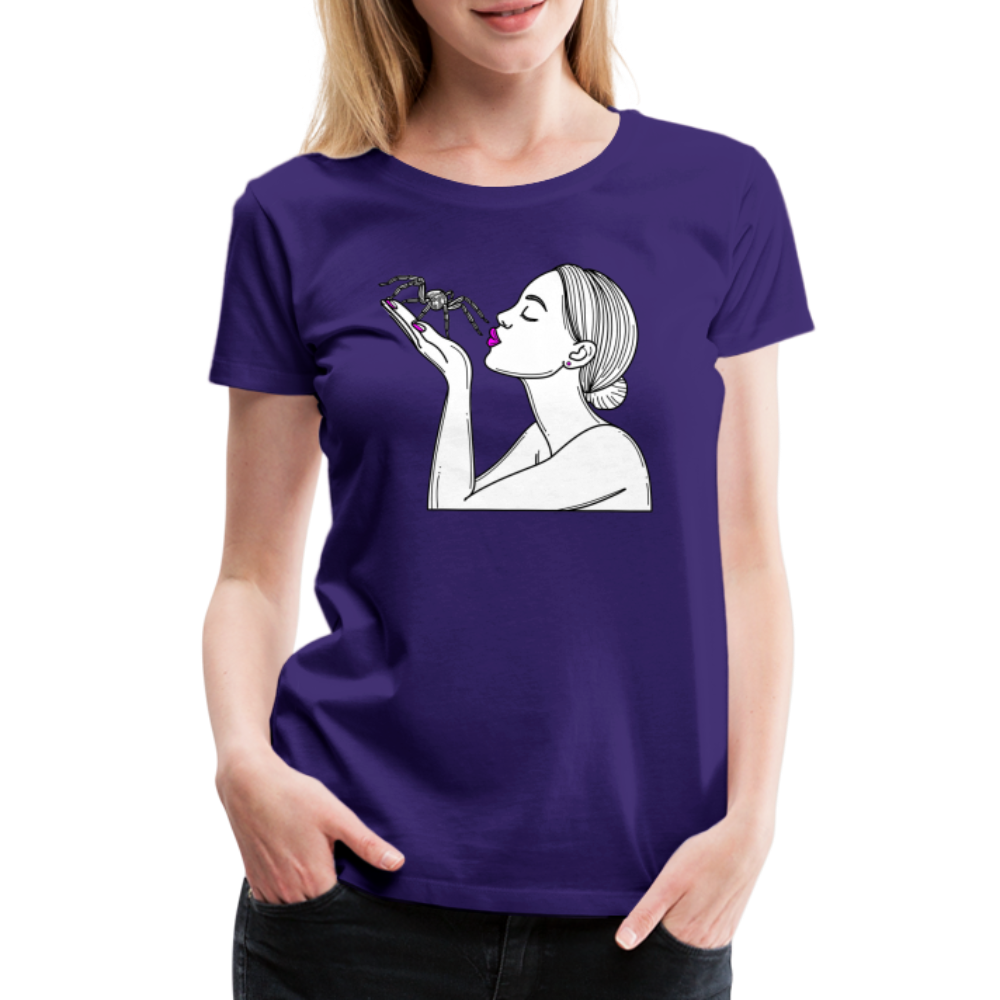Frauen Basic T-Shirt Spinnenliebe Skizze - Lila