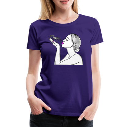 Frauen Basic T-Shirt Spinnenliebe Skizze - Lila