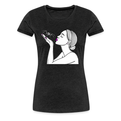 Frauen Basic T-Shirt Spinnenliebe Skizze - Anthrazit