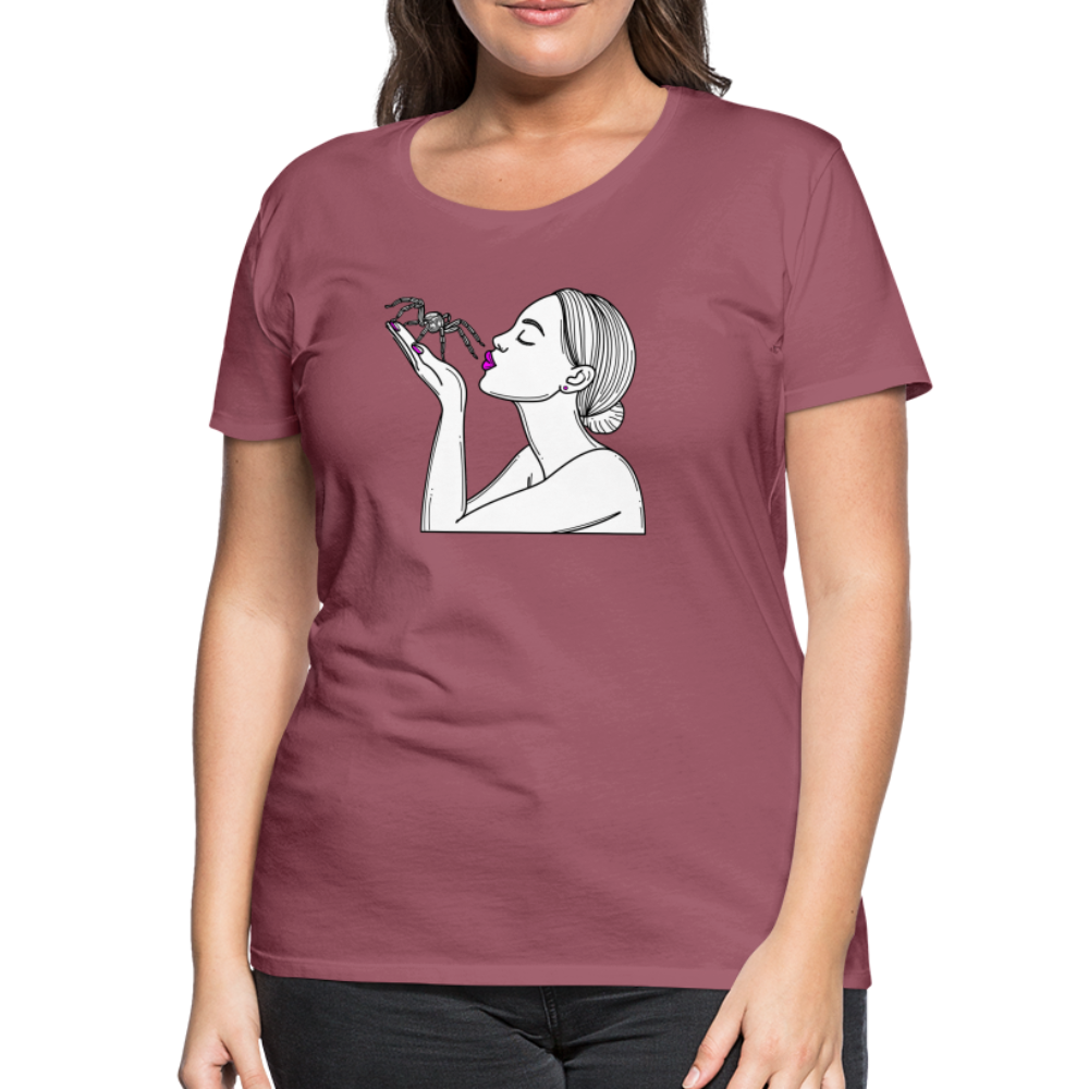 Frauen Basic T-Shirt Spinnenliebe Skizze - Malve