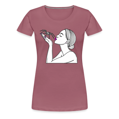 Frauen Basic T-Shirt Spinnenliebe Skizze - Malve