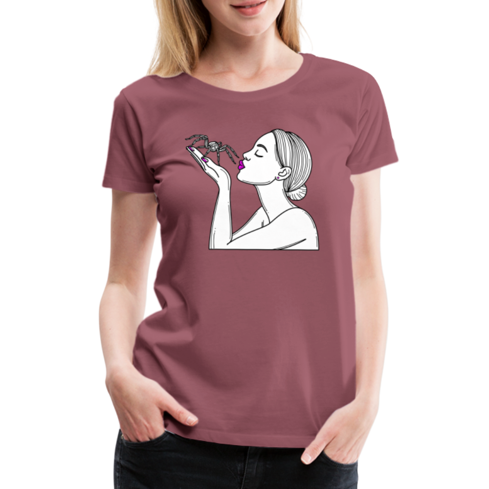 Frauen Basic T-Shirt Spinnenliebe Skizze - Malve