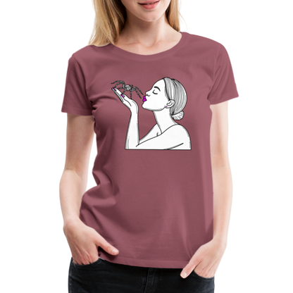 Frauen Basic T-Shirt Spinnenliebe Skizze - Malve