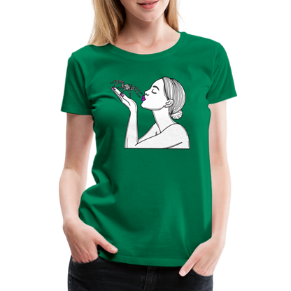 Frauen Basic T-Shirt Spinnenliebe Skizze - Kelly Green
