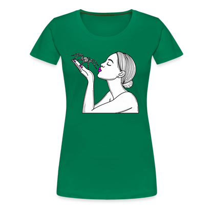 Frauen Basic T-Shirt Spinnenliebe Skizze - Kelly Green