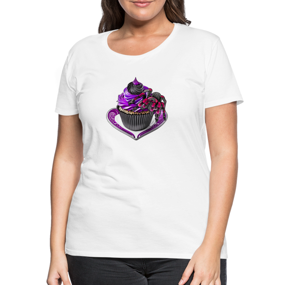 Frauen Basic T-Shirt Tarantula Cupcake - weiß