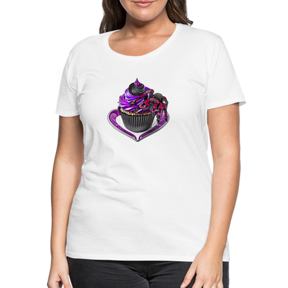 Frauen Basic T-Shirt Tarantula Cupcake - weiß
