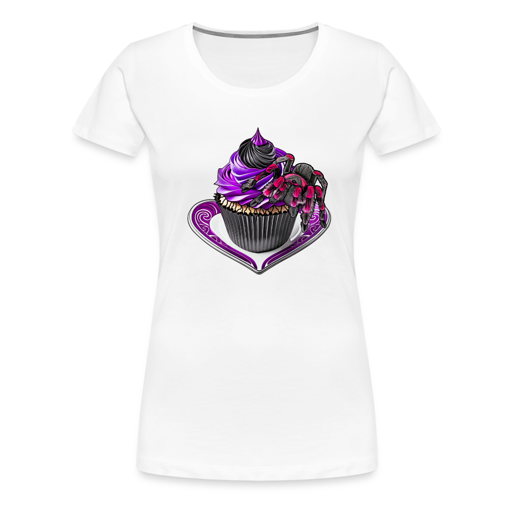 Frauen Basic T-Shirt Tarantula Cupcake - weiß