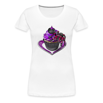 Frauen Basic T-Shirt Tarantula Cupcake - weiß
