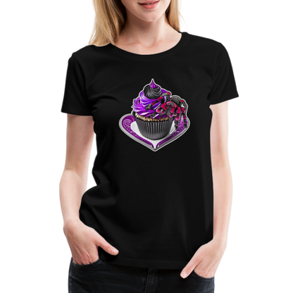 Frauen Basic T-Shirt Tarantula Cupcake - Schwarz