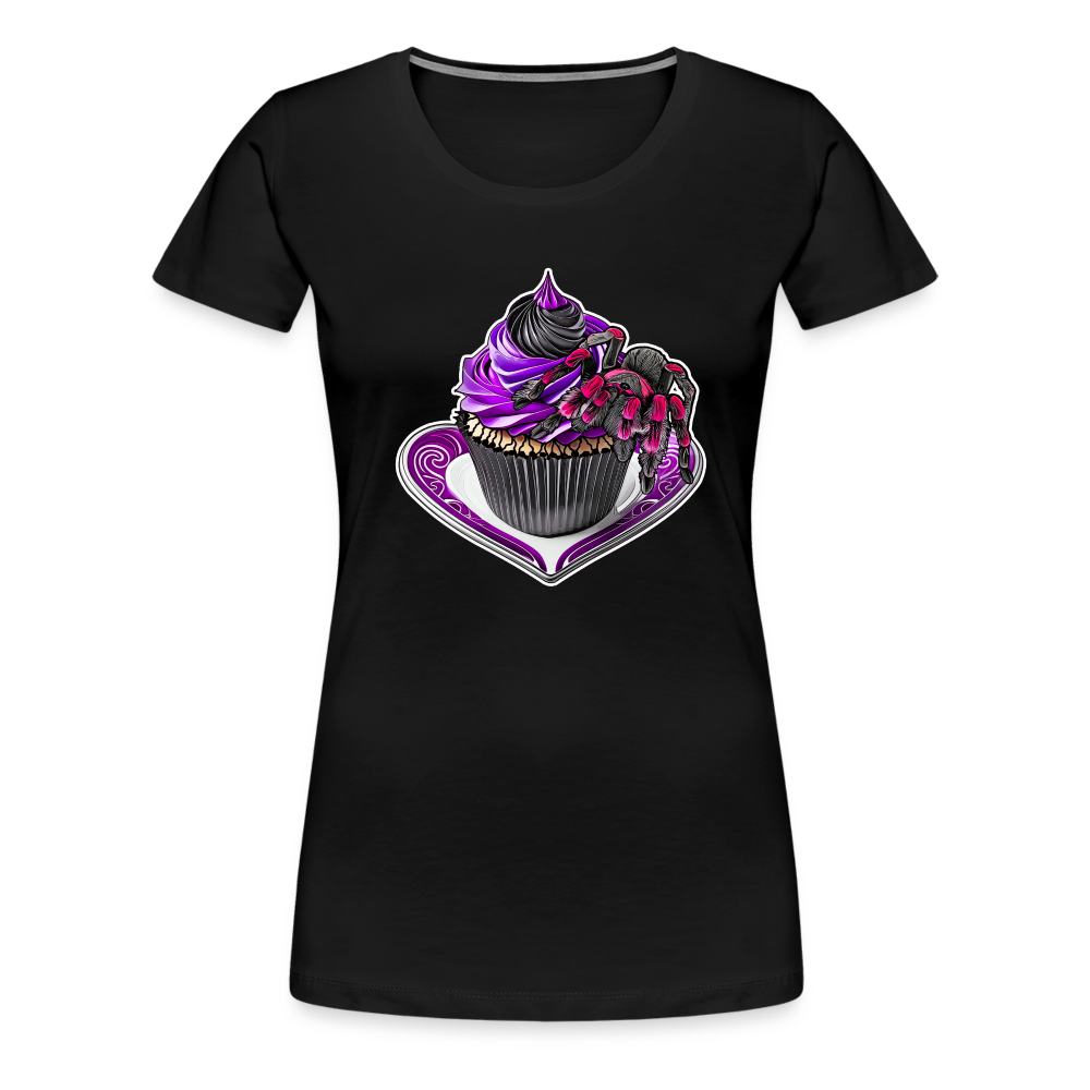Frauen Basic T-Shirt Tarantula Cupcake - Schwarz