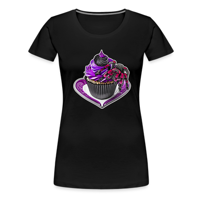 Frauen Basic T-Shirt Tarantula Cupcake - Schwarz