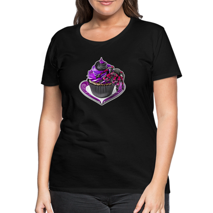 Frauen Basic T-Shirt Tarantula Cupcake - Schwarz