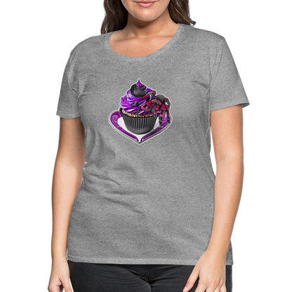 Frauen Basic T-Shirt Tarantula Cupcake - Grau meliert