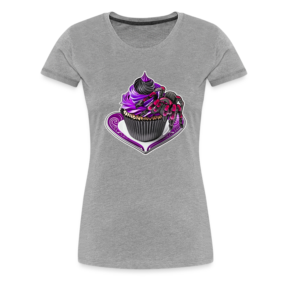 Frauen Basic T-Shirt Tarantula Cupcake - Grau meliert