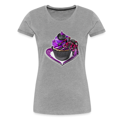 Frauen Basic T-Shirt Tarantula Cupcake - Grau meliert