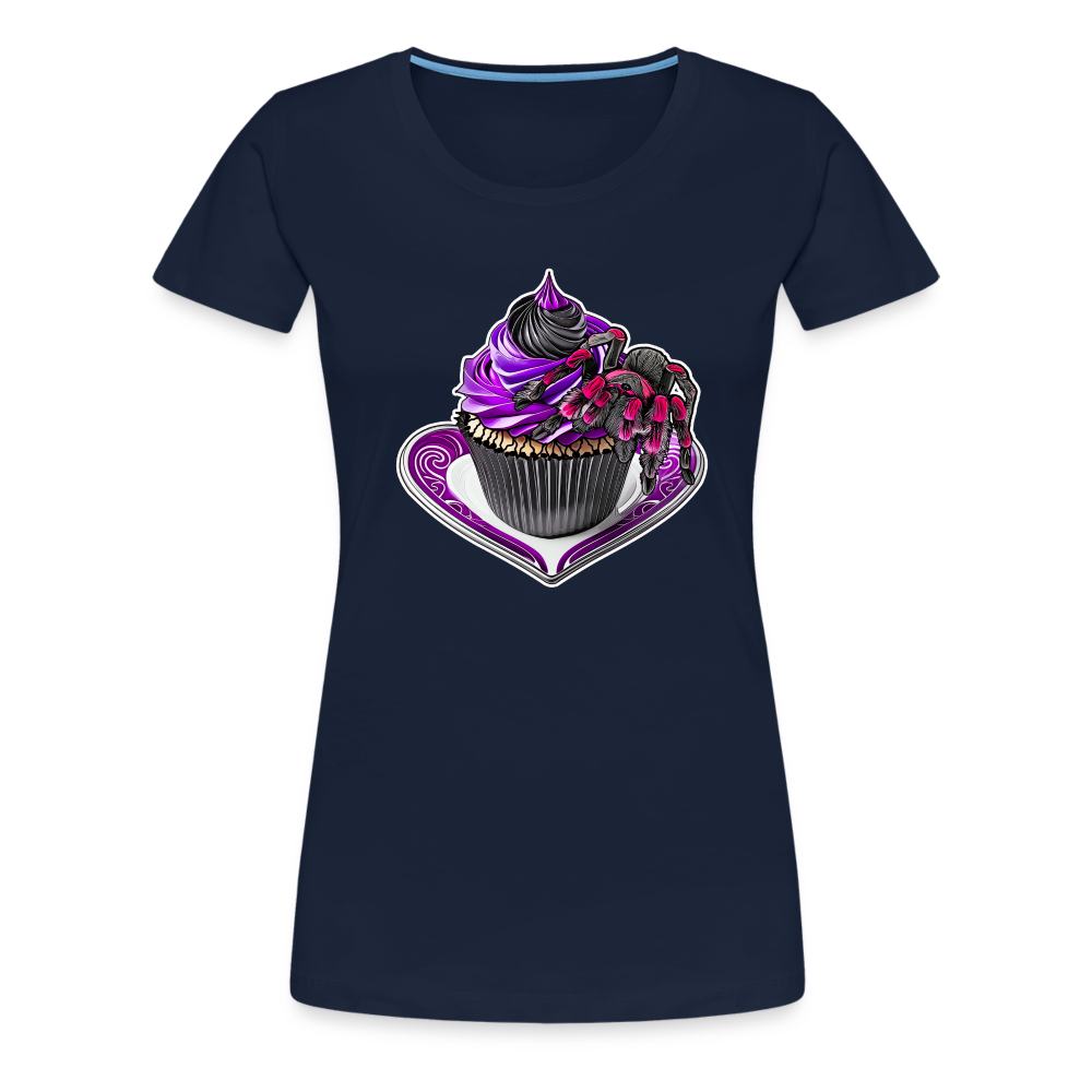 Frauen Basic T-Shirt Tarantula Cupcake - Navy