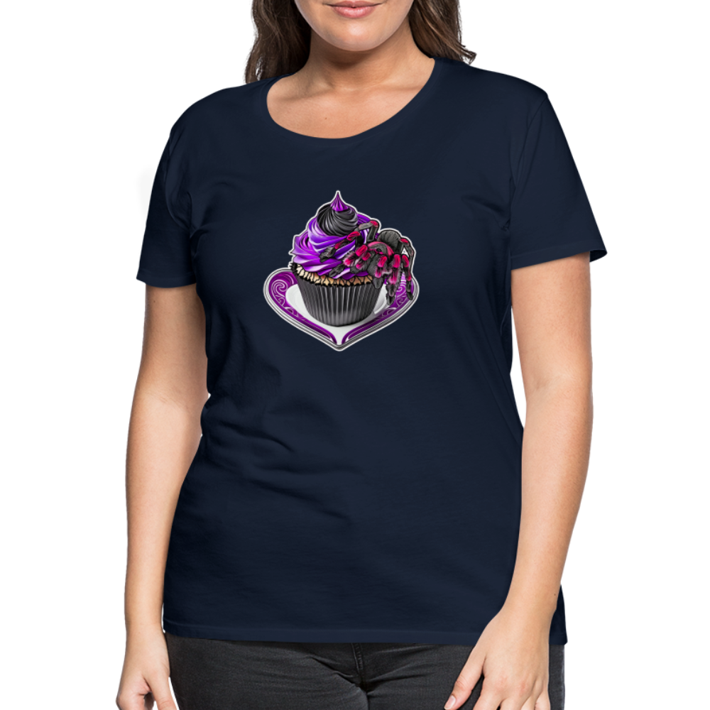 Frauen Basic T-Shirt Tarantula Cupcake - Navy