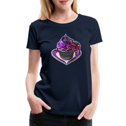 Frauen Basic T-Shirt Tarantula Cupcake - Navy