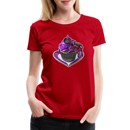 Frauen Basic T-Shirt Tarantula Cupcake - Rot