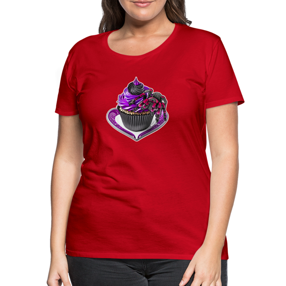 Frauen Basic T-Shirt Tarantula Cupcake - Rot