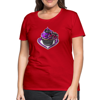 Frauen Basic T-Shirt Tarantula Cupcake - Rot