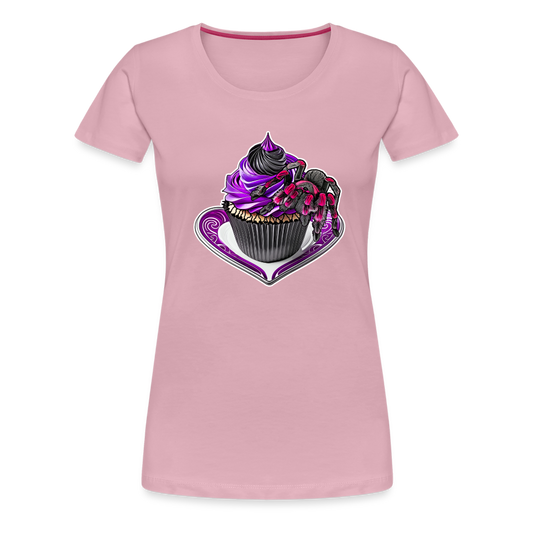 Frauen Basic T-Shirt Tarantula Cupcake - Hellrosa