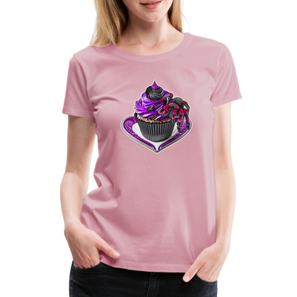 Frauen Basic T-Shirt Tarantula Cupcake - Hellrosa