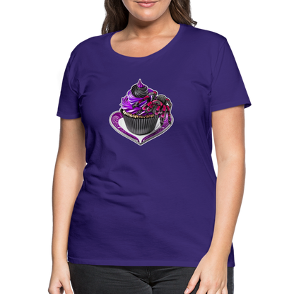 Frauen Basic T-Shirt Tarantula Cupcake - Lila