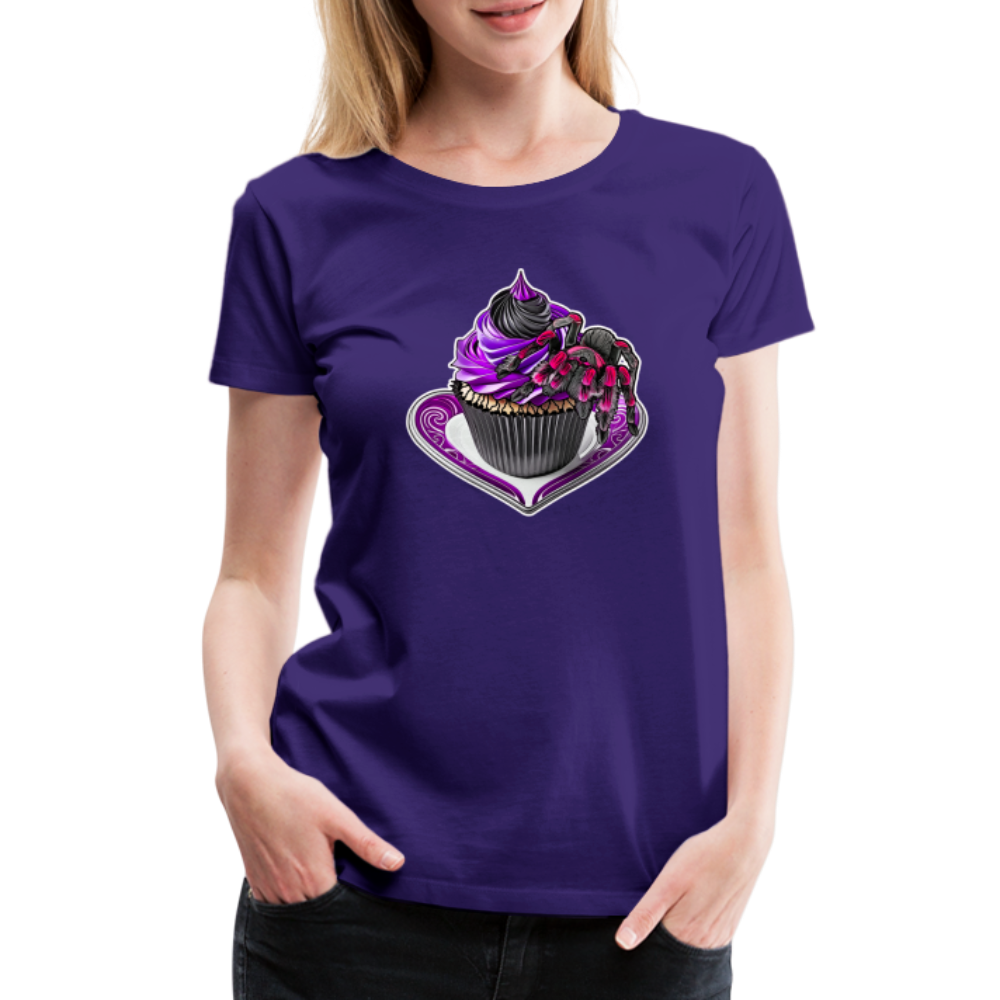 Frauen Basic T-Shirt Tarantula Cupcake - Lila