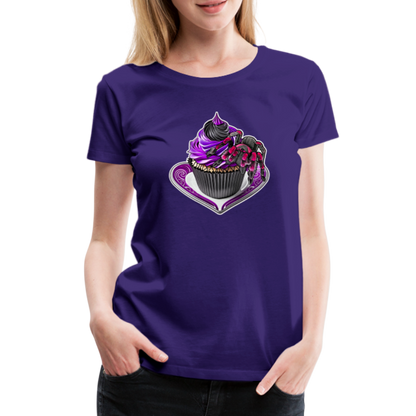 Frauen Basic T-Shirt Tarantula Cupcake - Lila